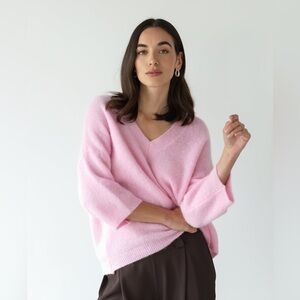 Jaki London Kelly Sweater Light Pink Alpaca Wool Blend
